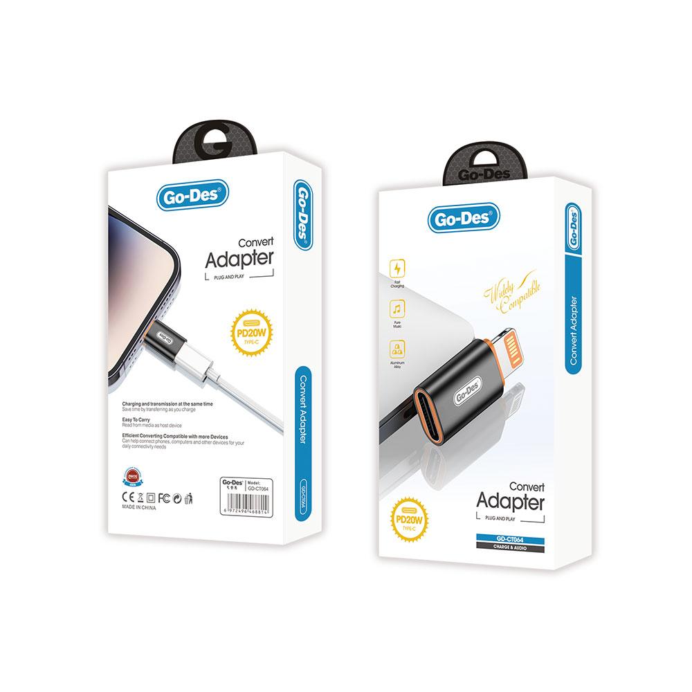 Go-Des GD-CT13 2 in 1 Lightning Kulaklık ve Şarj Çevirici Connector