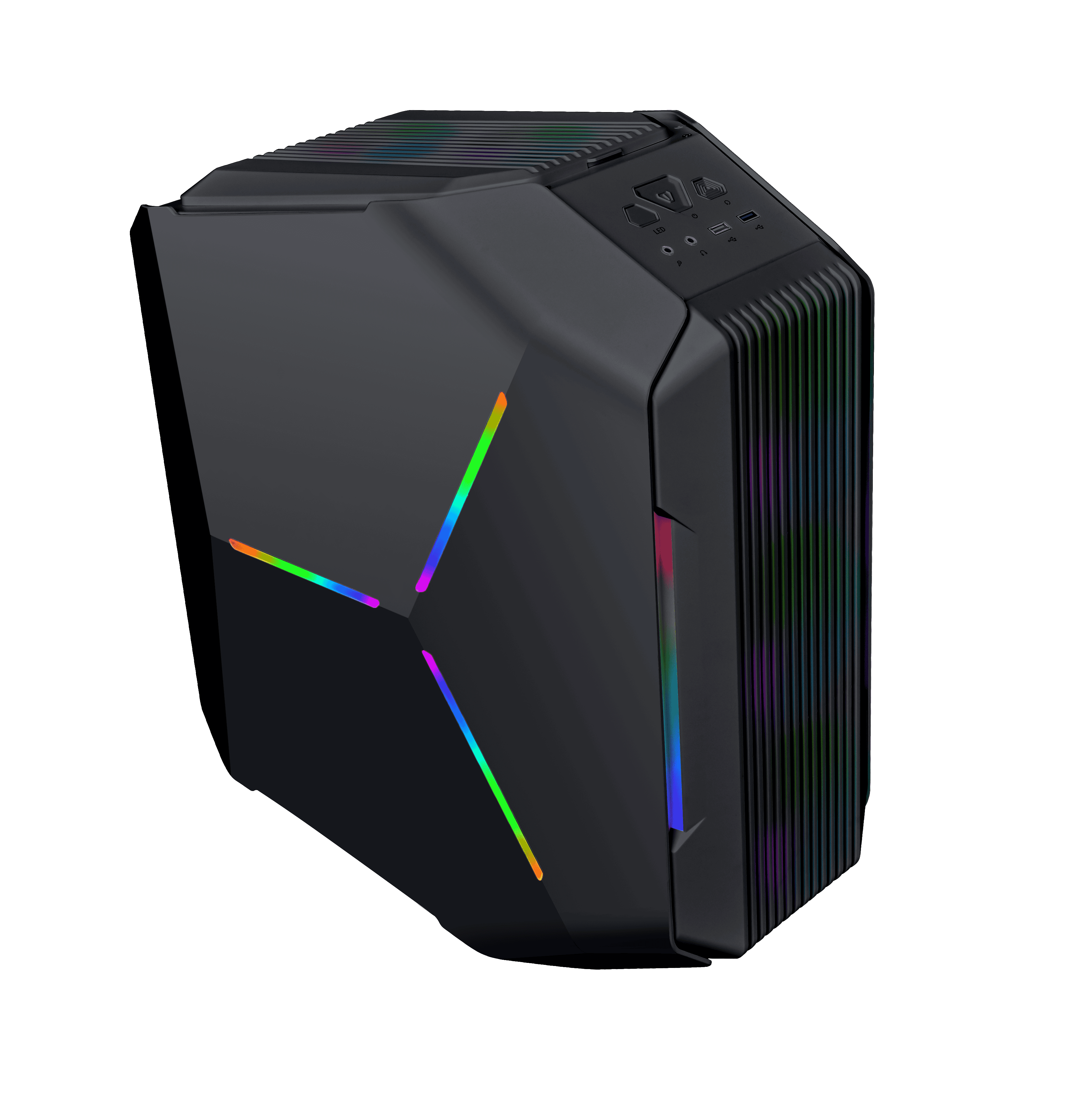 Quantum Gaming Frostnova Siyah USB3.0 Type-C 6x ARGB Fan Full Size ATX Temperli Cam 0.85mm Siyah Çelik Gövde PSU'SUZ Gam