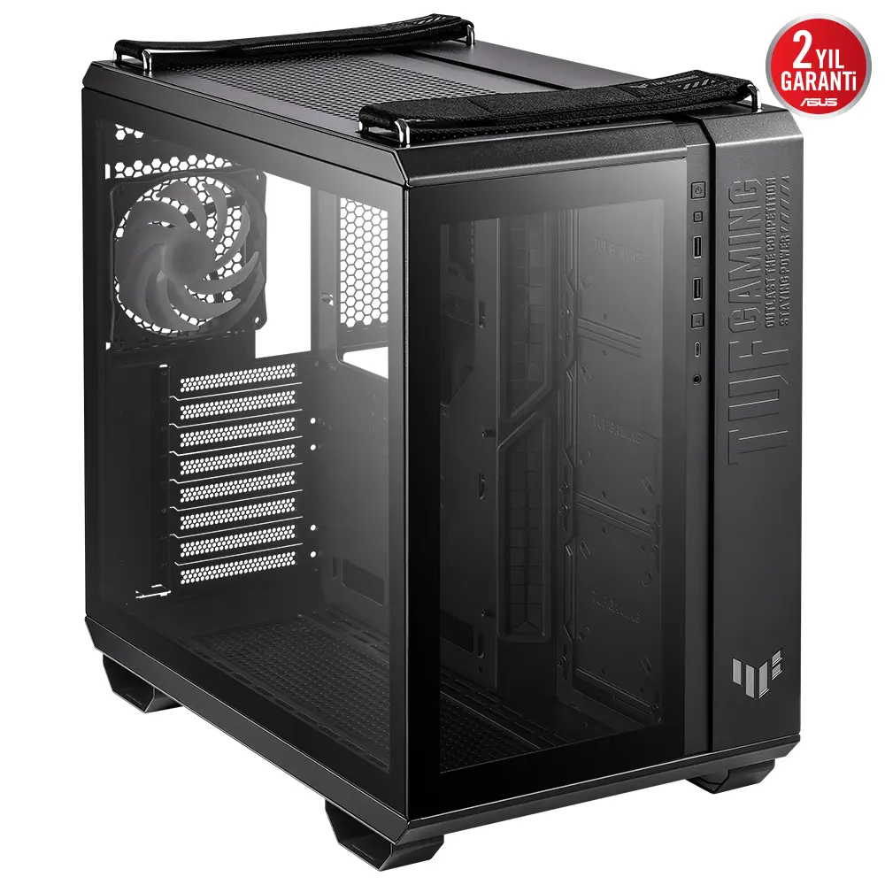 ASUS TUF GAMING GT502 Panaromik Temperli Cam ATX Mid Tower Kasa PSU YOK Siyah