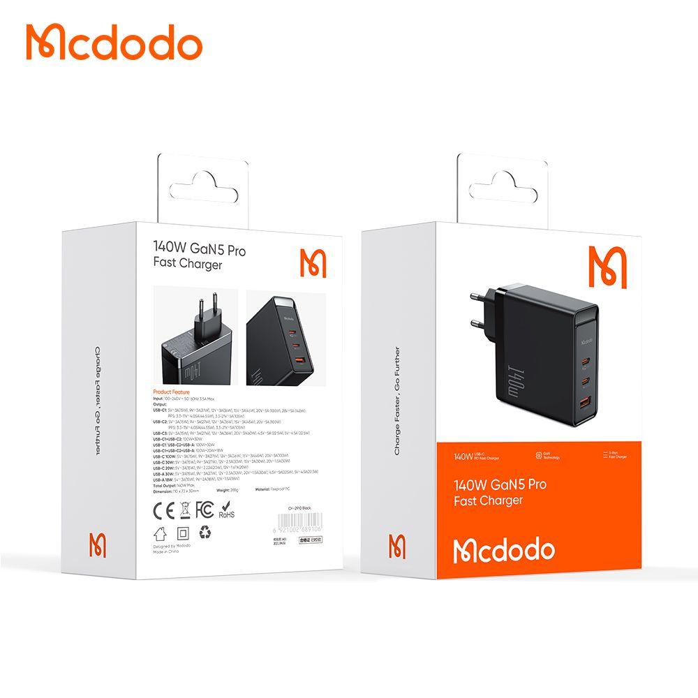 MCDODO 140W GAN5 PRO FAST CHARGER SET CH-2903 BLACK
